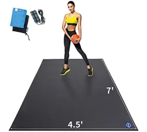 Extra Large Exercise Mat for Home Workout 84 x 54 inch, Shoe-Friendly, Non-Slip, Thick Gym Flooring Mats for All Intense Fitness - Ultra Durable