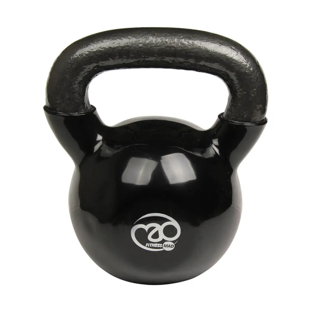 Fitness Mad 12kg Cast Iron Kettlebell Black