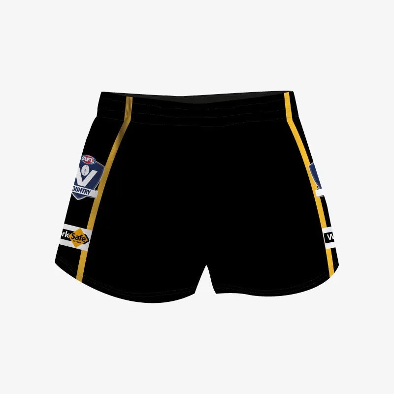 Footy Shorts - Black/Gold/Black