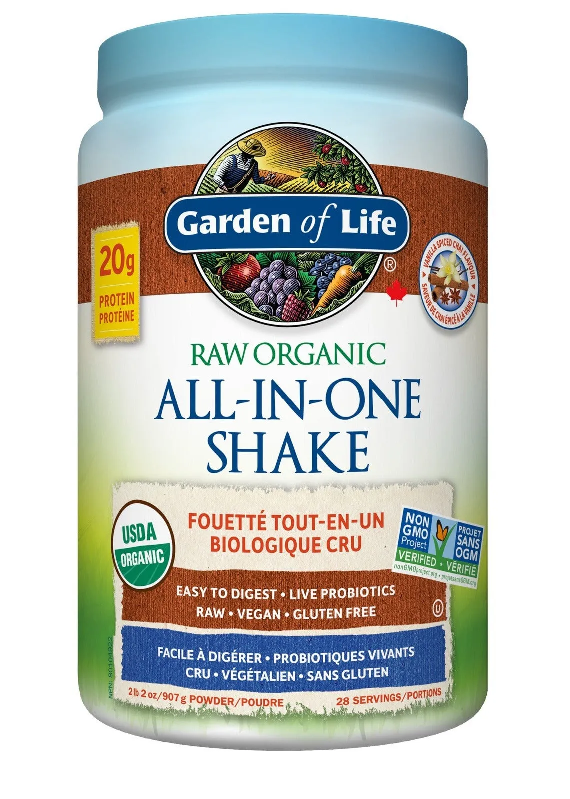Garden of Life Raw Organic All-In-One Shake - Vanilla Spiced Chai (2 lbs)