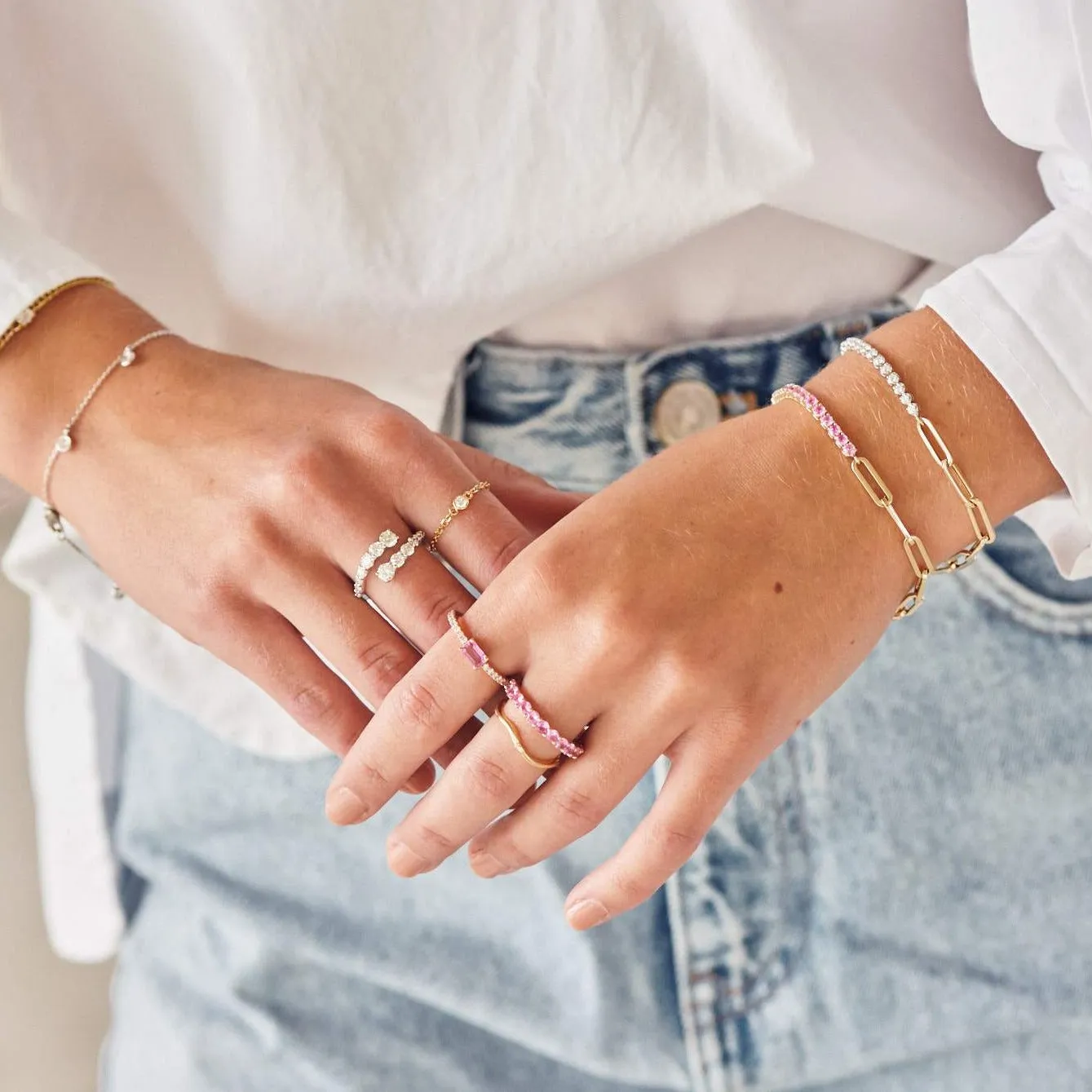 Gemstone Paperclip Link Bracelet
