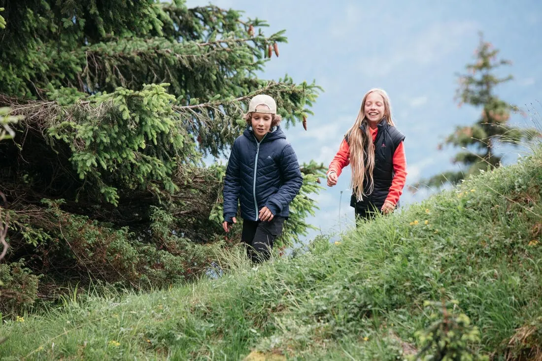 GILET DOUDOUNE DE RANDONNÉE - HYBRIDE GRIS FONCE - ENFANT 7-15 ANS