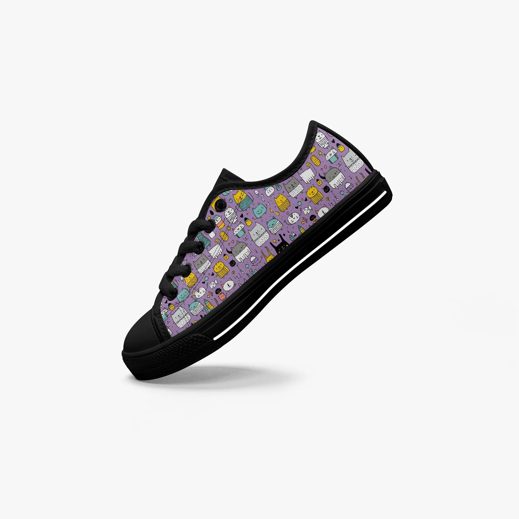 Girl's Kid’s Low-Top Canvas Shoes-Black