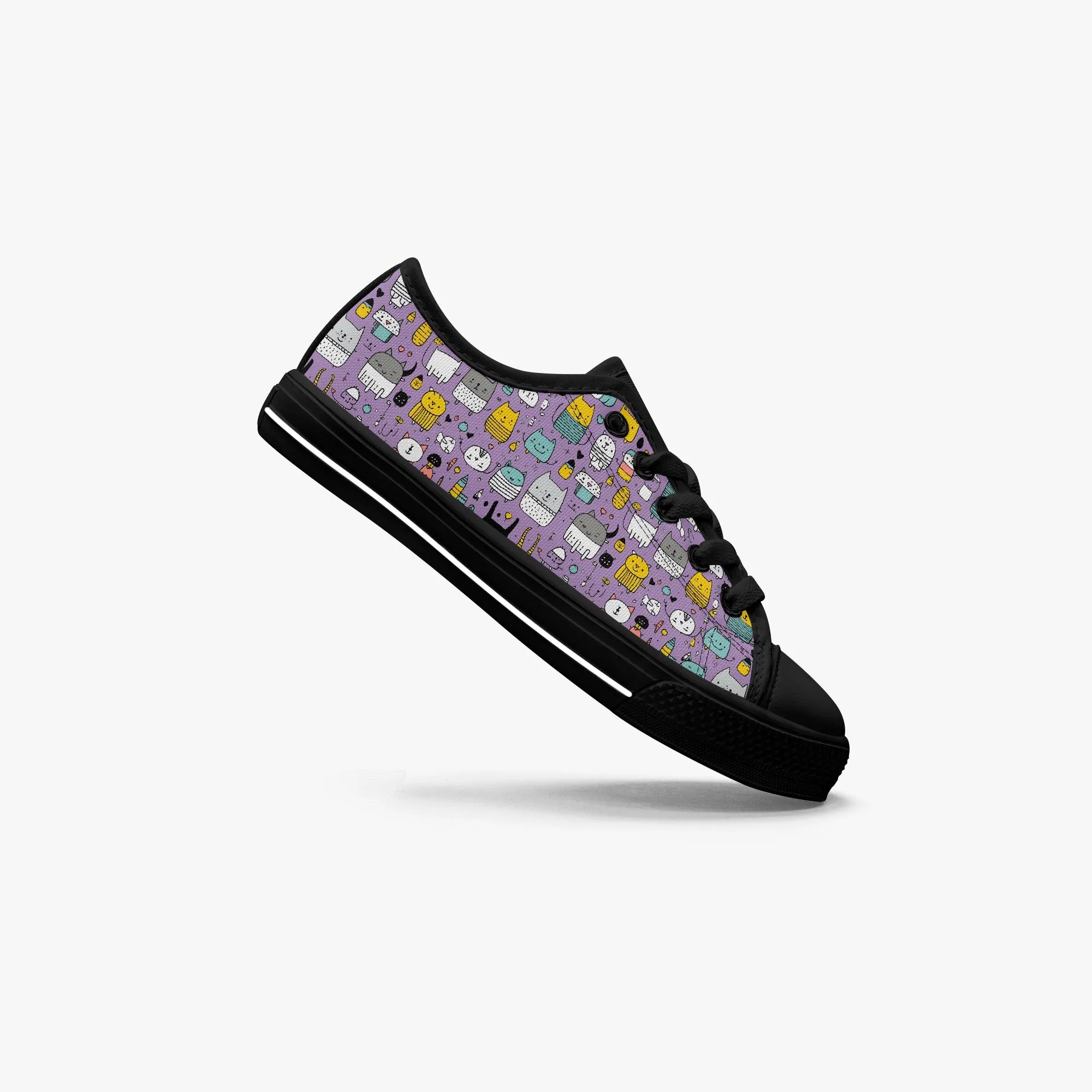 Girl's Kid’s Low-Top Canvas Shoes-Black