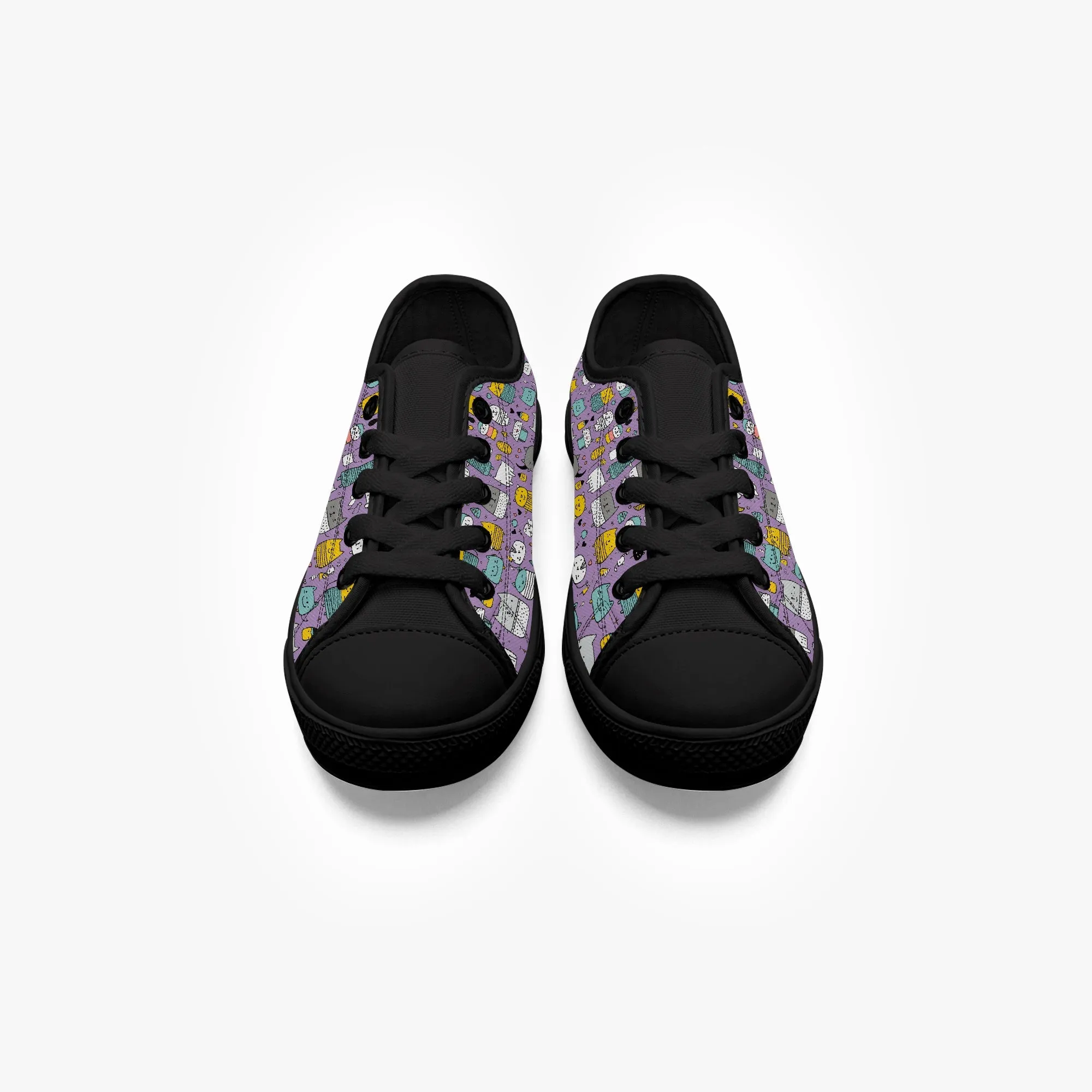 Girl's Kid’s Low-Top Canvas Shoes-Black