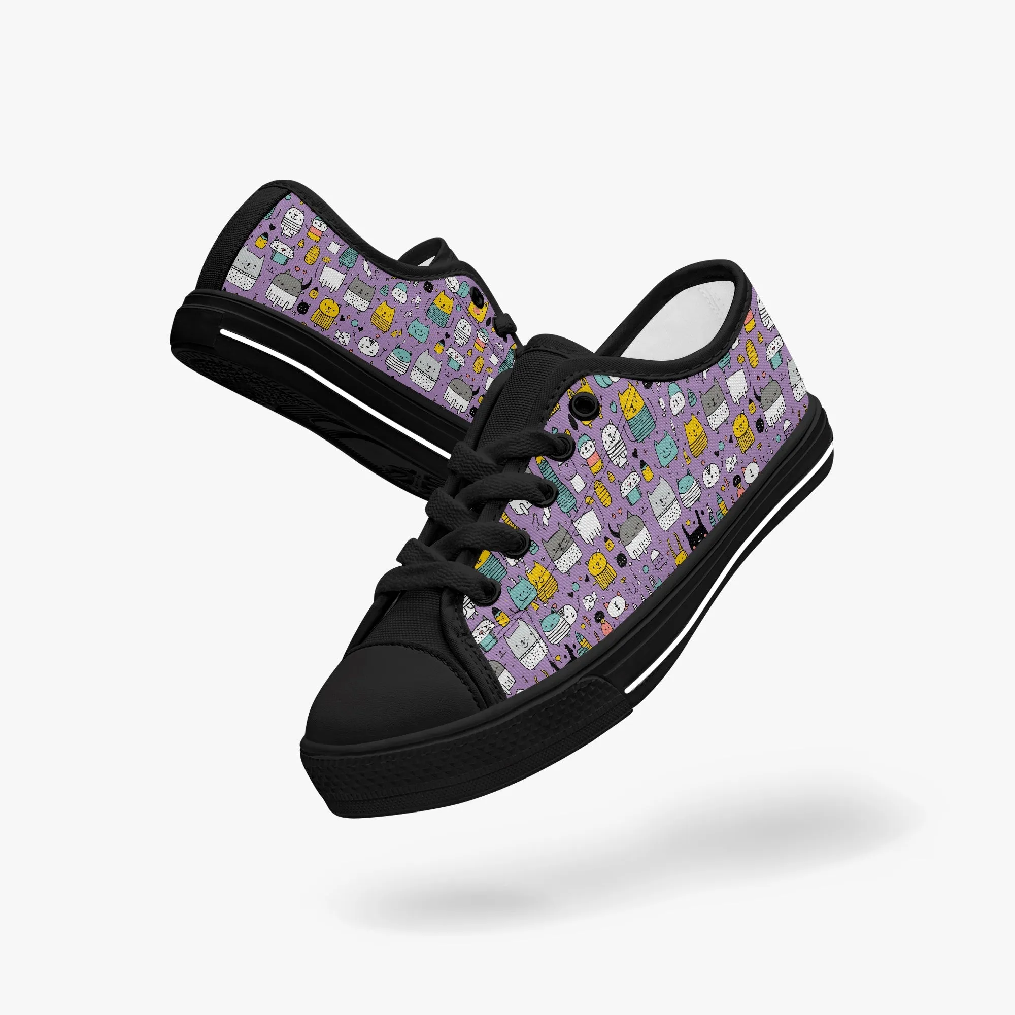 Girl's Kid’s Low-Top Canvas Shoes-Black