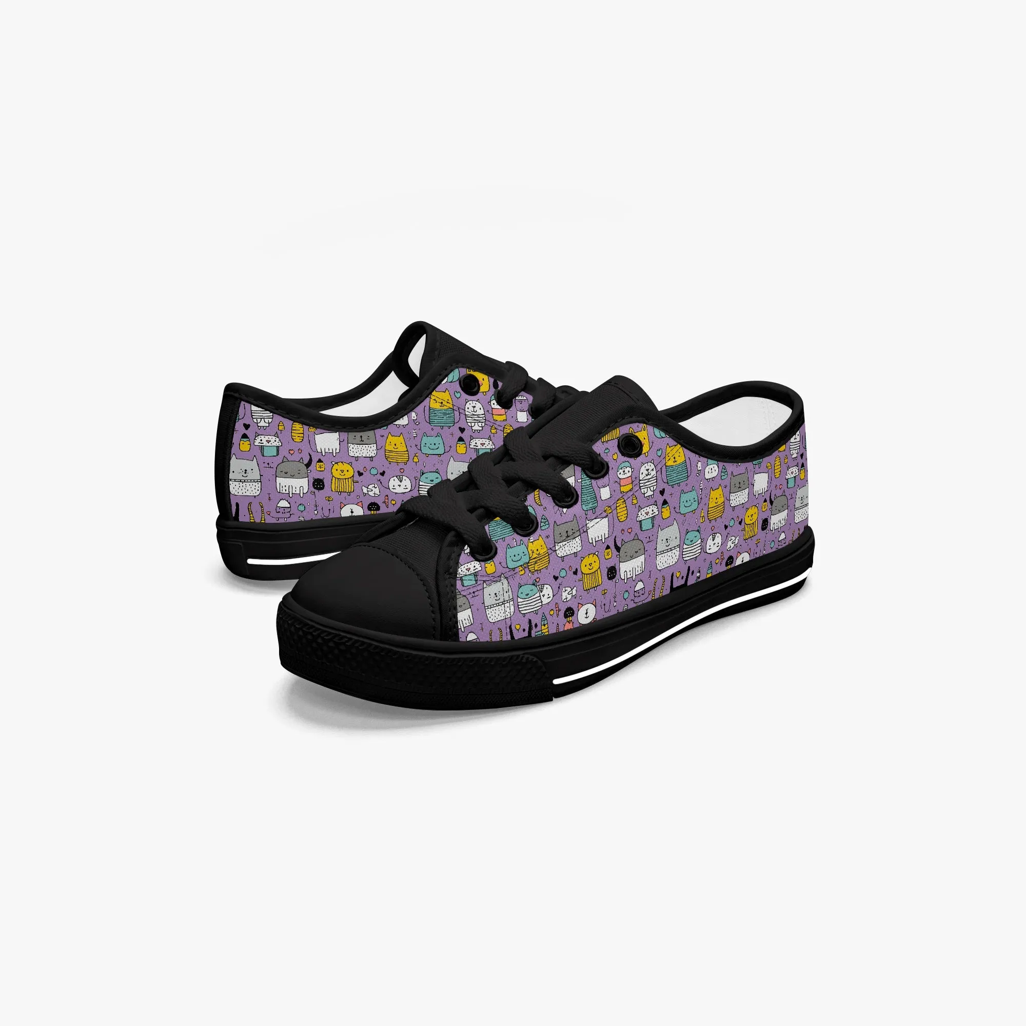 Girl's Kid’s Low-Top Canvas Shoes-Black