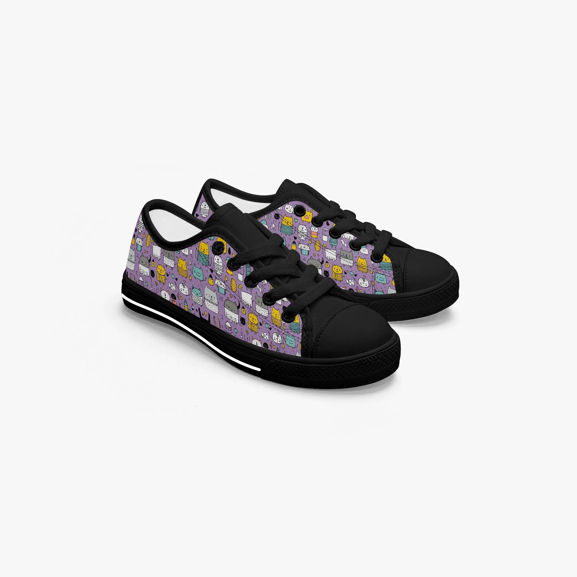 Girl's Kid’s Low-Top Canvas Shoes-Black