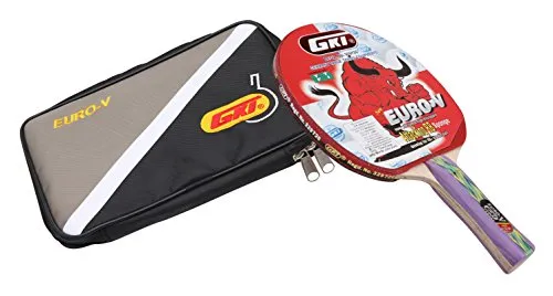 GKI Euro V Wooden Table Tennis Racquet (Multicolor)
