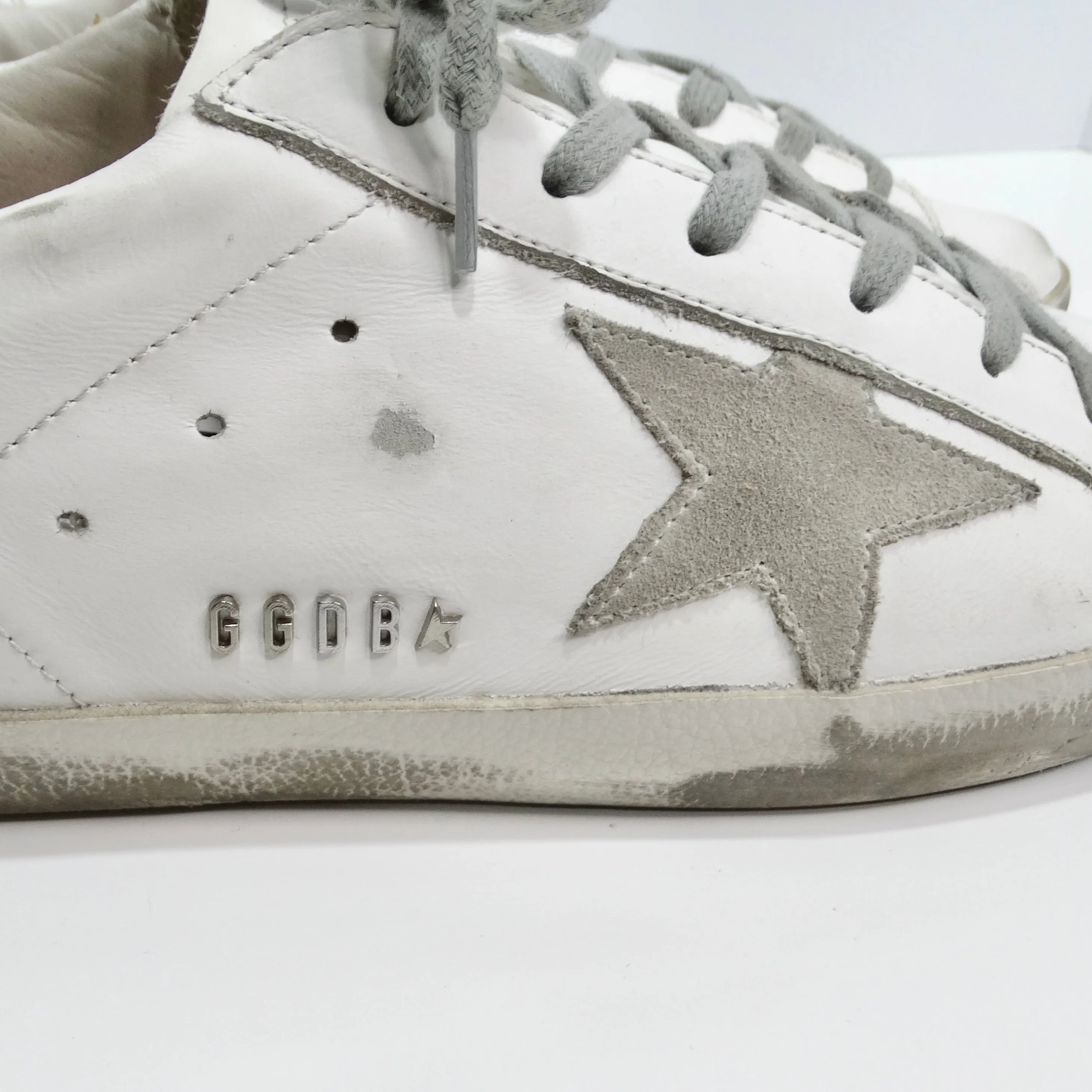 Golden Goose White Leather Super Star Sneakers