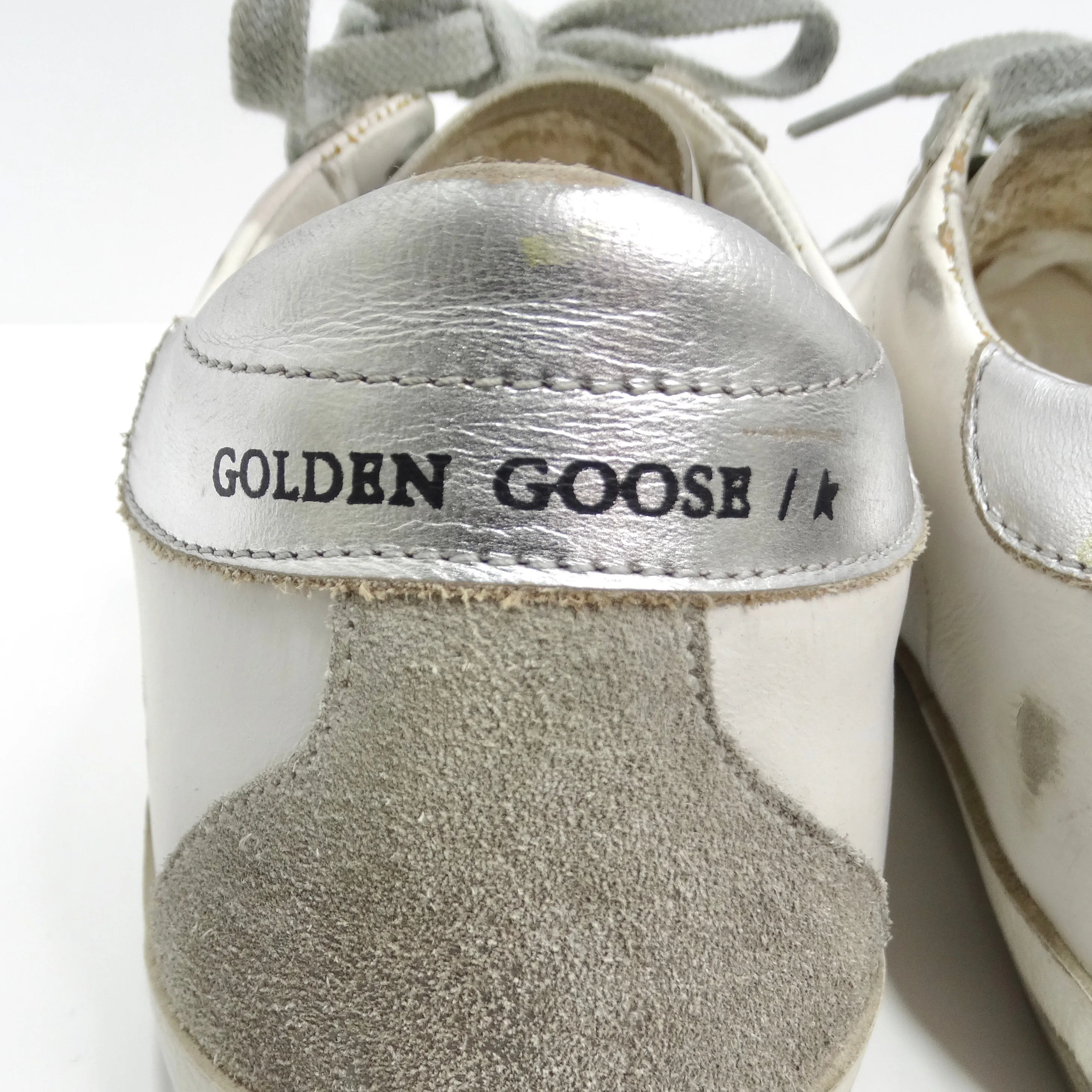 Golden Goose White Leather Super Star Sneakers