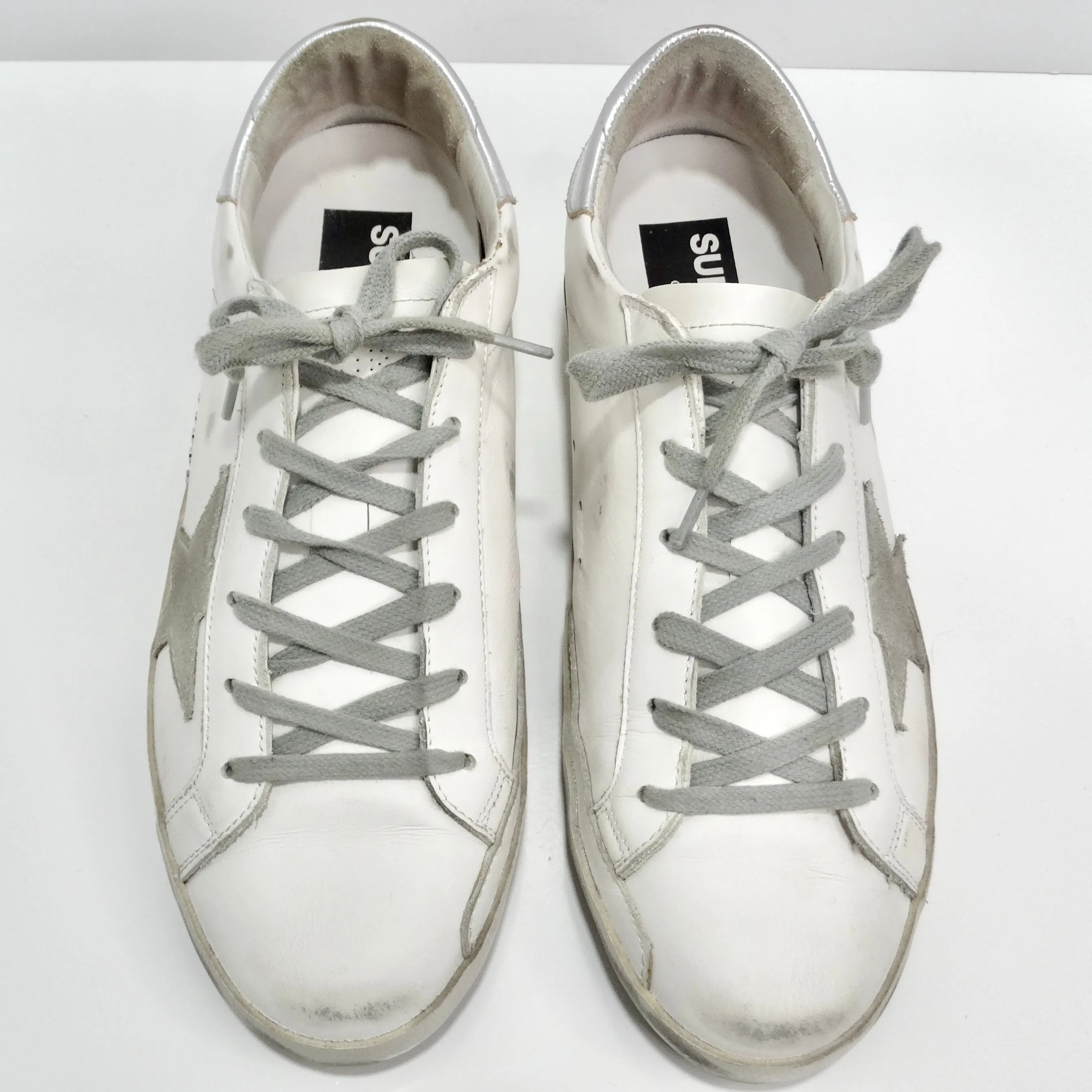 Golden Goose White Leather Super Star Sneakers
