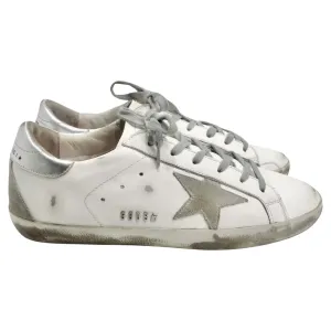 Golden Goose White Leather Super Star Sneakers