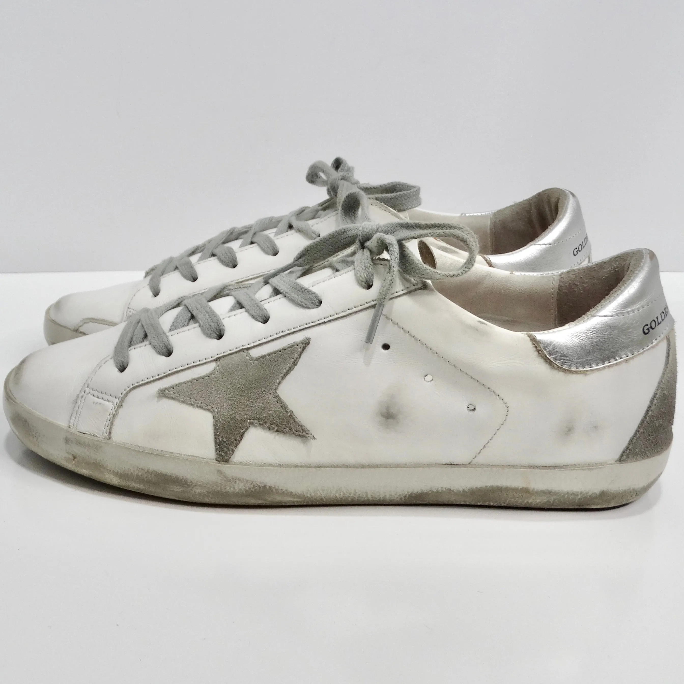 Golden Goose White Leather Super Star Sneakers