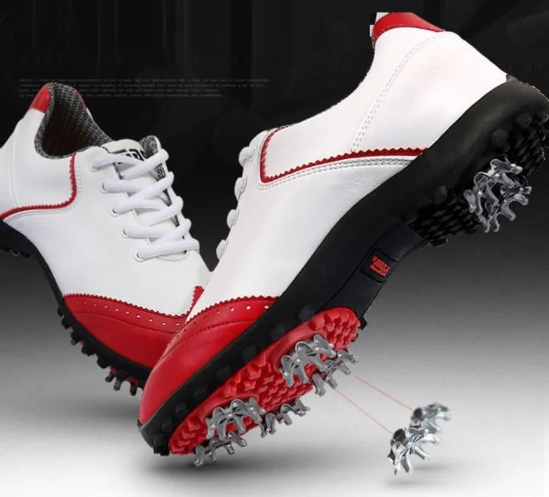 Golf Shoes Womens White Fashion Sports Shoes Waterproof Non-slip Training Shoes Ladies Active Nail Soles Breathable Sneakers