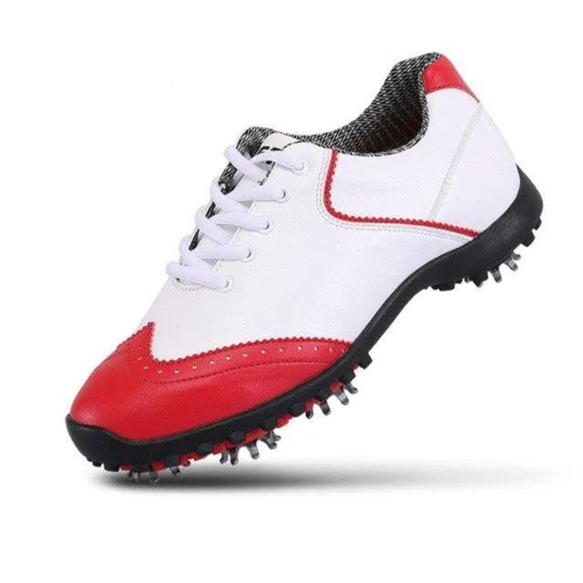 Golf Shoes Womens White Fashion Sports Shoes Waterproof Non-slip Training Shoes Ladies Active Nail Soles Breathable Sneakers