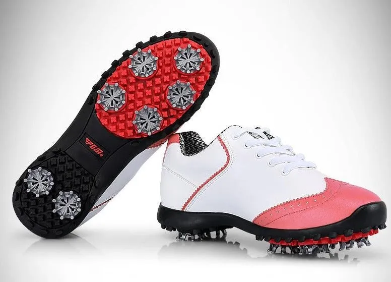 Golf Shoes Womens White Fashion Sports Shoes Waterproof Non-slip Training Shoes Ladies Active Nail Soles Breathable Sneakers