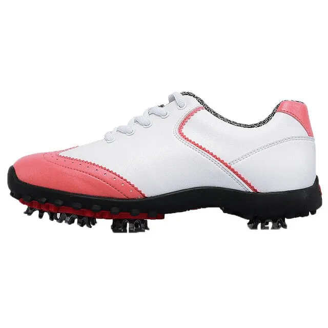 Golf Shoes Womens White Fashion Sports Shoes Waterproof Non-slip Training Shoes Ladies Active Nail Soles Breathable Sneakers