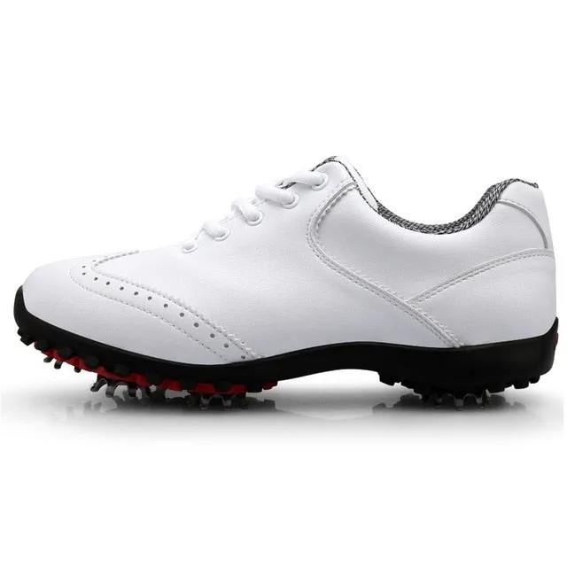 Golf Shoes Womens White Fashion Sports Shoes Waterproof Non-slip Training Shoes Ladies Active Nail Soles Breathable Sneakers