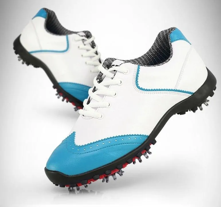 Golf Shoes Womens White Fashion Sports Shoes Waterproof Non-slip Training Shoes Ladies Active Nail Soles Breathable Sneakers