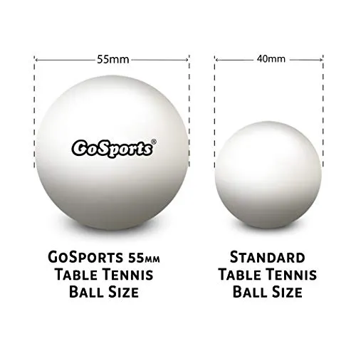 GoSports 55mm XL Table Tennis Balls 12 Pack - Jumbo Table Tennis Balls for Training or Other Toss Games, White
