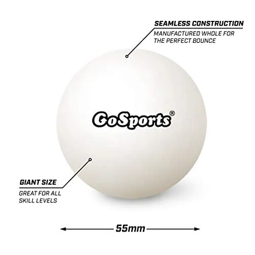 GoSports 55mm XL Table Tennis Balls 12 Pack - Jumbo Table Tennis Balls for Training or Other Toss Games, White