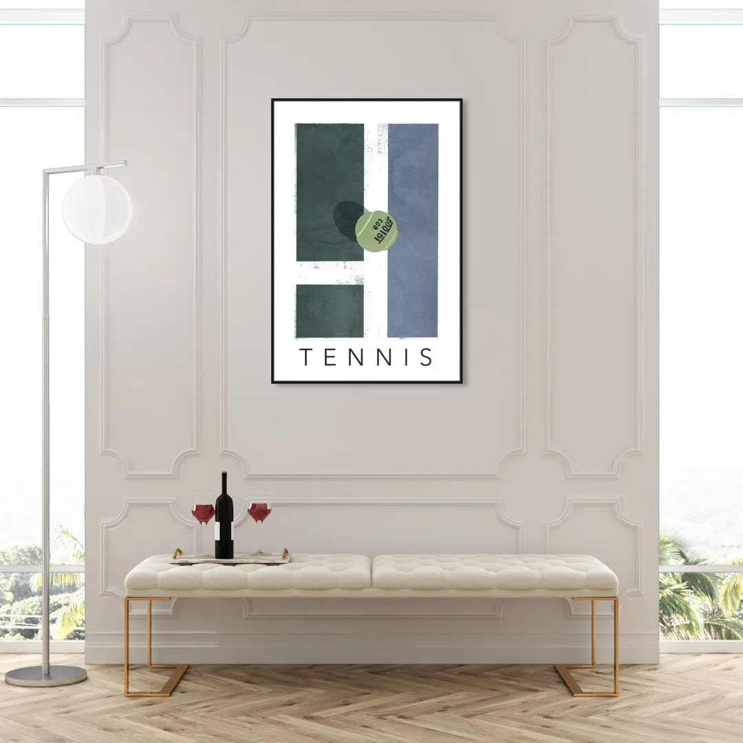 Green Tennis - Graphic Art on Canvas Oliver Gal Prints Size: 45" H x 30" W Format: Black Framed