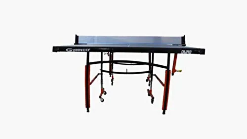 Gymnco Duro Table Tennis Table with Levellers Top 18 mm (TT Table Cover   2 TT Racket & Balls