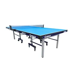 Gymnco Robust High Tech Table Tennis Table with 25 mm Top and 100 mm Stopper Wheel (Free TT Table Cover   2 TT Racket & Balls)