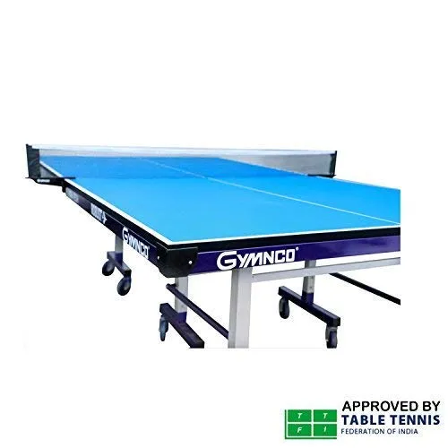 Gymnco Robust High Tech Table Tennis Table with 25 mm Top and 100 mm Stopper Wheel (Free TT Table Cover   2 TT Racket & Balls)