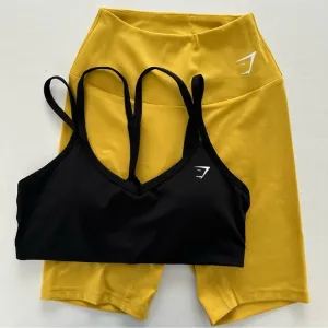Gymshark S/M Training Cycling Shorts &amp; Strap Feature Sports Bra Set