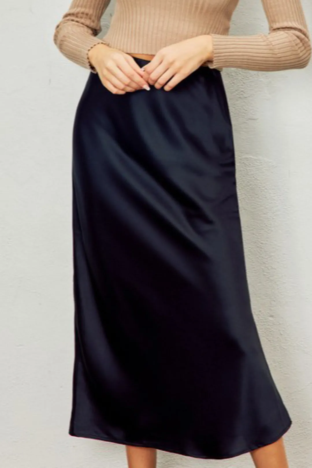High Waisted Midi Skirt