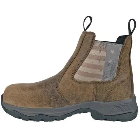Hoss Men's Old Glory Composite Toe Slip Resistant Shoe - Brown 50411
