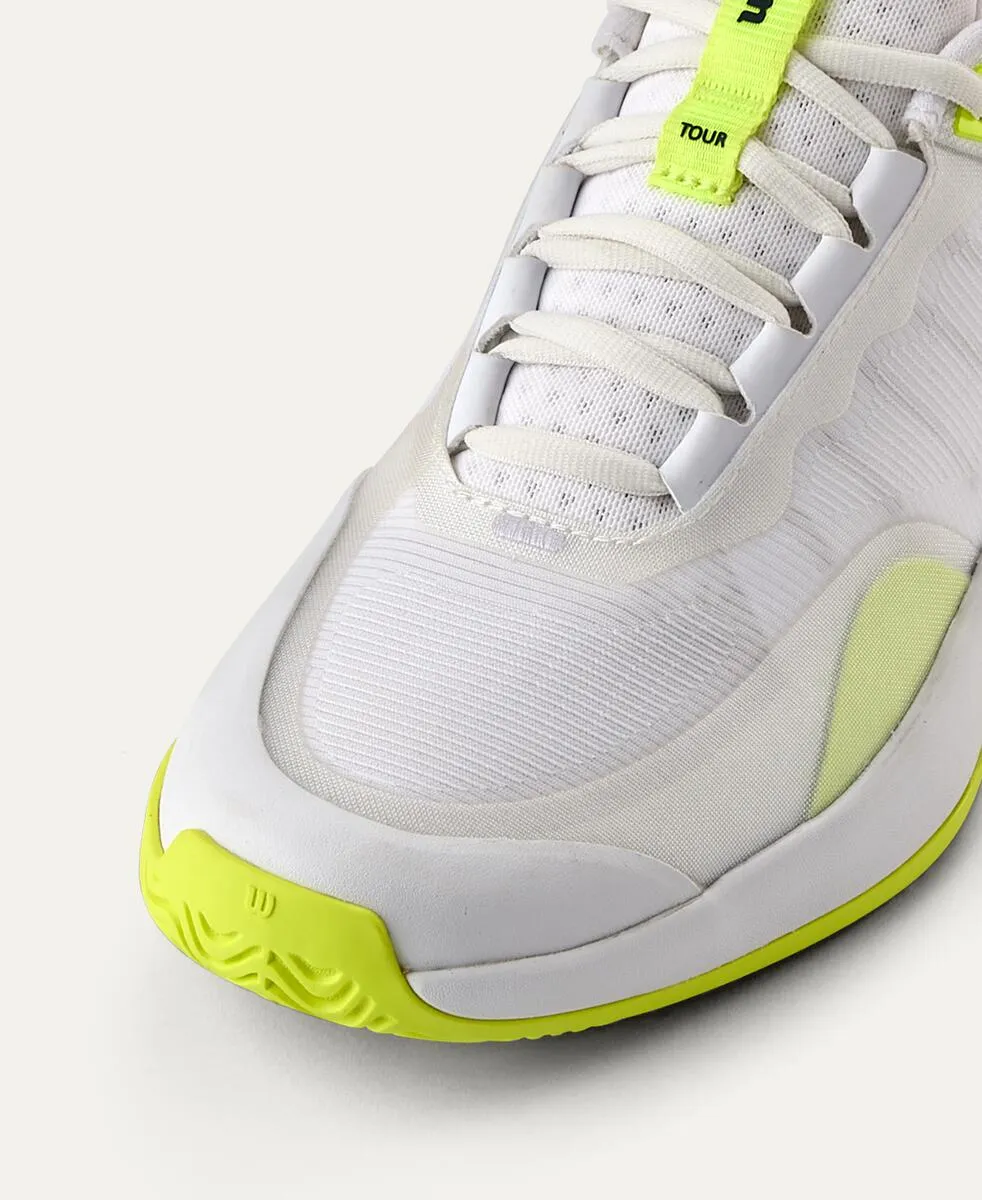 Intrigue Tour Women's Tennis Shoe - White, Safety Yellow, Navy Blazer