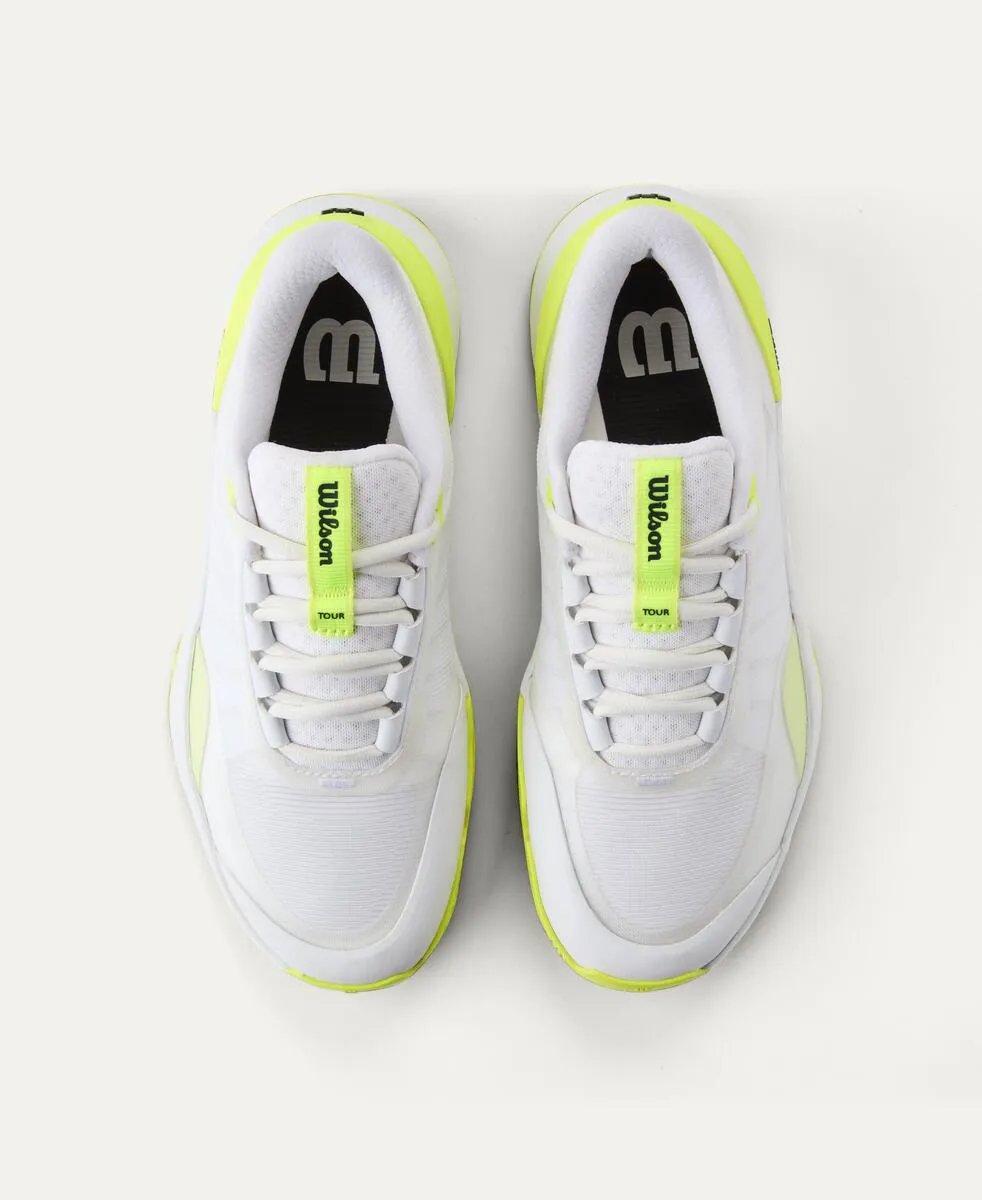 Intrigue Tour Women's Tennis Shoe - White, Safety Yellow, Navy Blazer