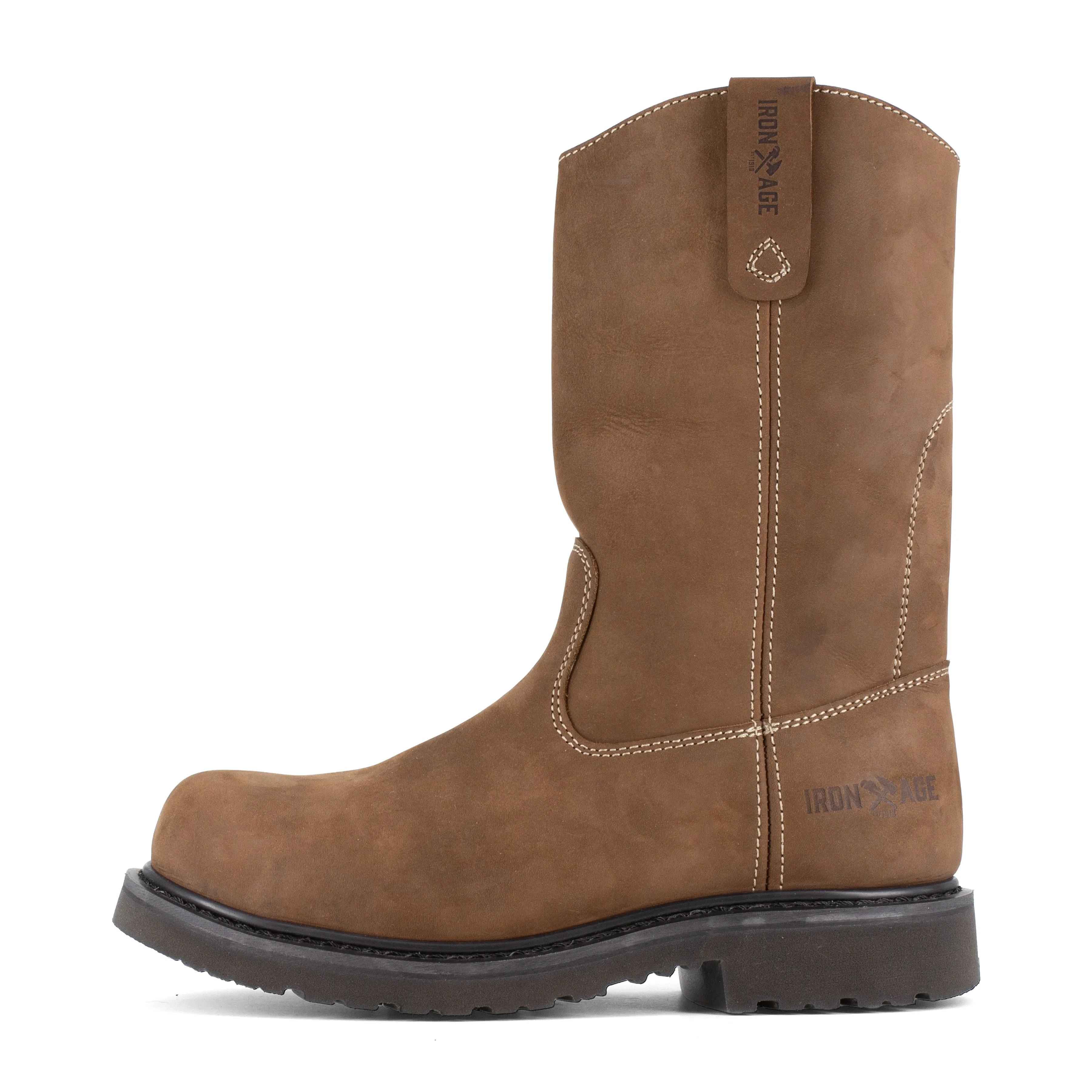 Iron Age Men's Solidifier 11" Comp Toe Pull On Wellington Work Boot - Brown - IA5095