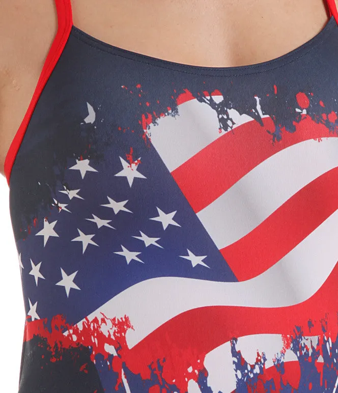 Jaked Women's One-Piece USA FLAG JWNUD05021