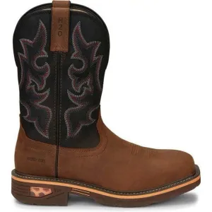 Justin Men's Resistor 11" Nano Comp Toe Western Work Boot -Brown- CR4012