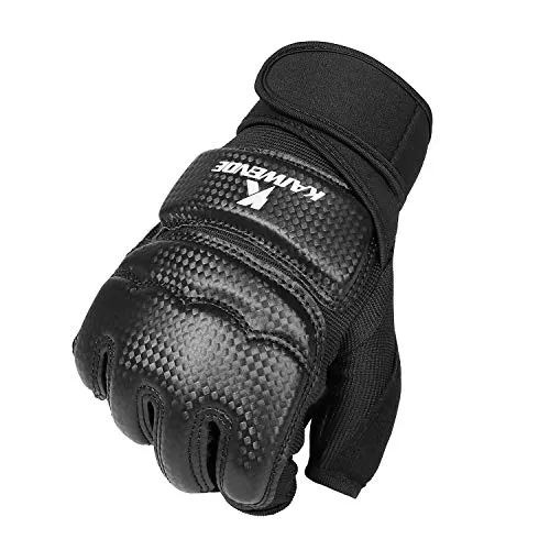 KAIWENDE Kickboxing Gloves(XS,S,M,L,XL,XXL)-Also Fit for Training Men,Women,Kids of MMA,Muay Thai , Martial Arts Taekwondo Sparring Boxing Gloves (Black, L)