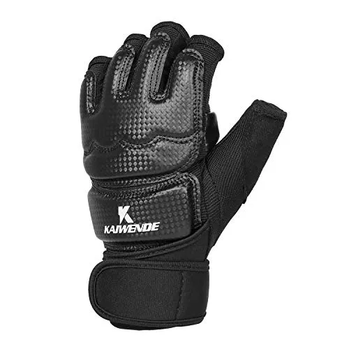 KAIWENDE Kickboxing Gloves(XS,S,M,L,XL,XXL)-Also Fit for Training Men,Women,Kids of MMA,Muay Thai , Martial Arts Taekwondo Sparring Boxing Gloves (Black, L)