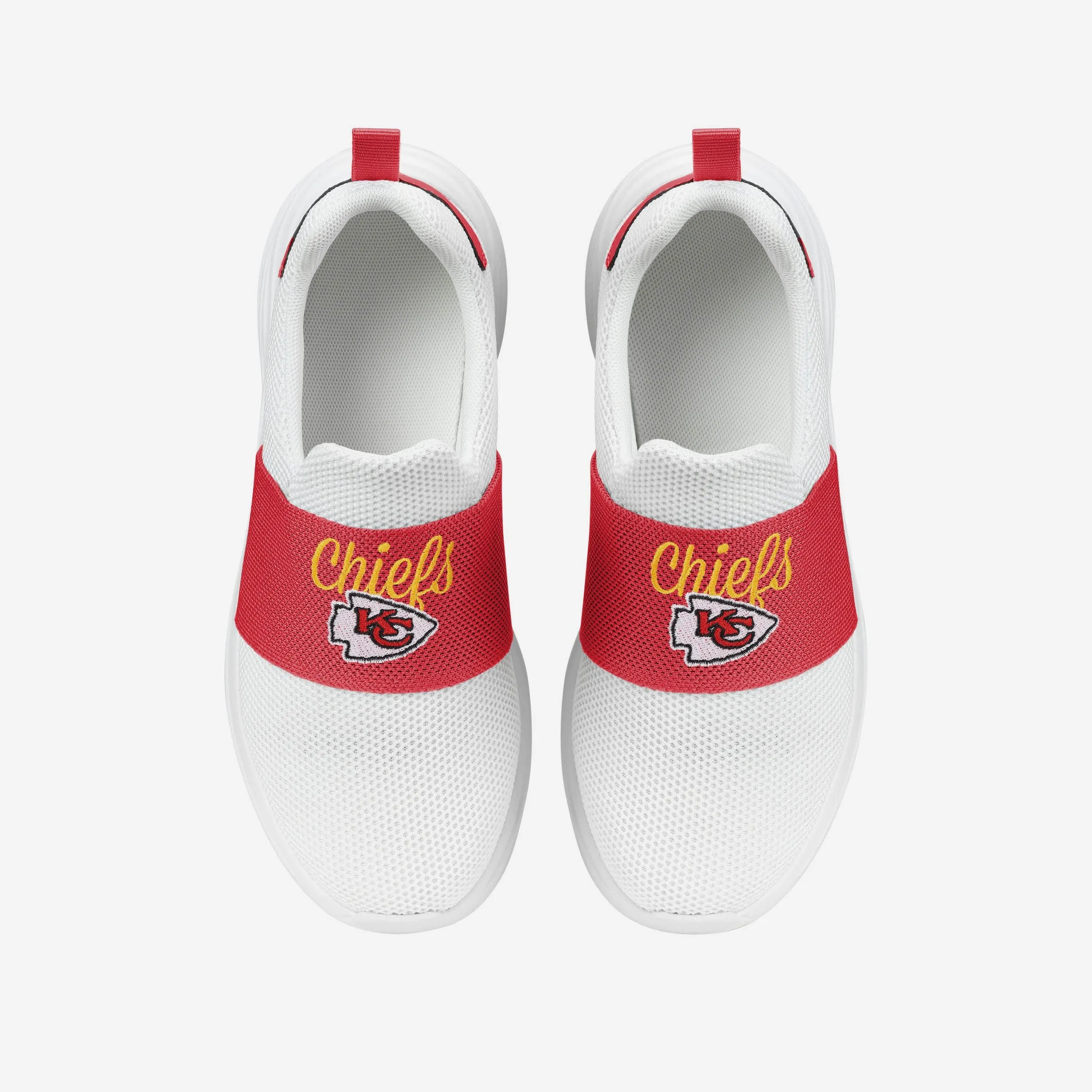 Kansas City Chiefs Womens Script Wordmark White Slip On Sneakers