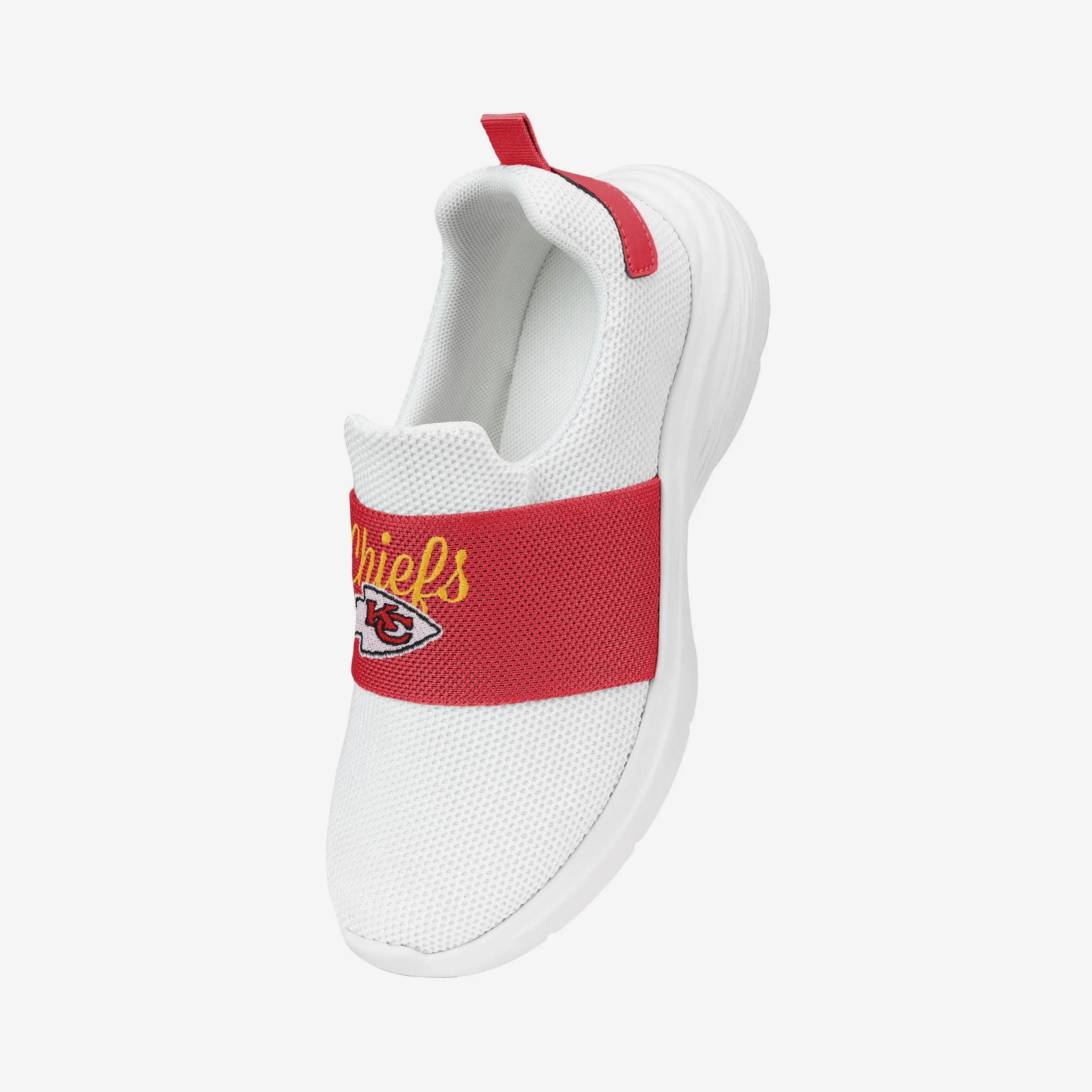 Kansas City Chiefs Womens Script Wordmark White Slip On Sneakers