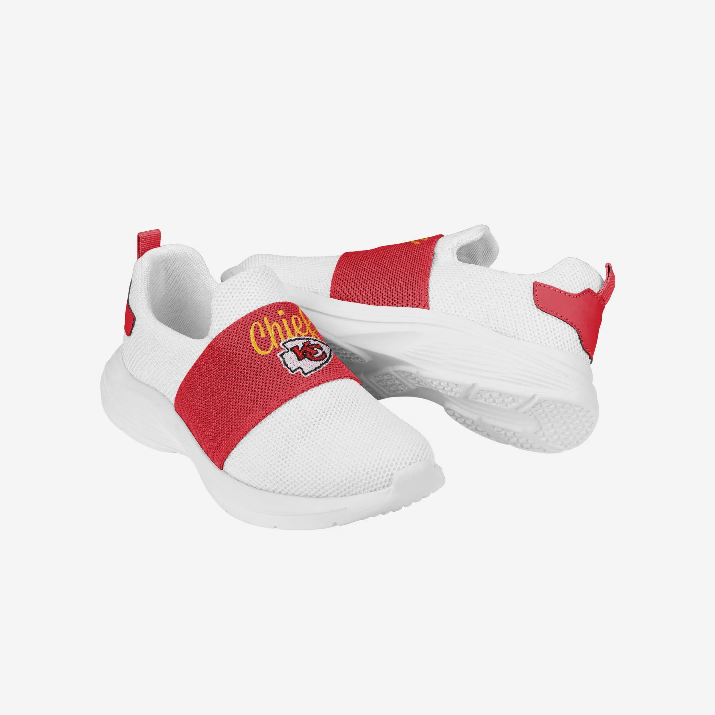 Kansas City Chiefs Womens Script Wordmark White Slip On Sneakers