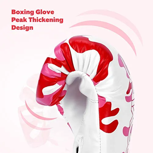 Kids Boxing Gloves, Boxing Gloves for Children 5-12 Youth Boys Girls Toddler PU Cartoon Sparring Training Boxing Gloves for Punching Bag, Kickboxing, Muay Thai, MMA (Red)