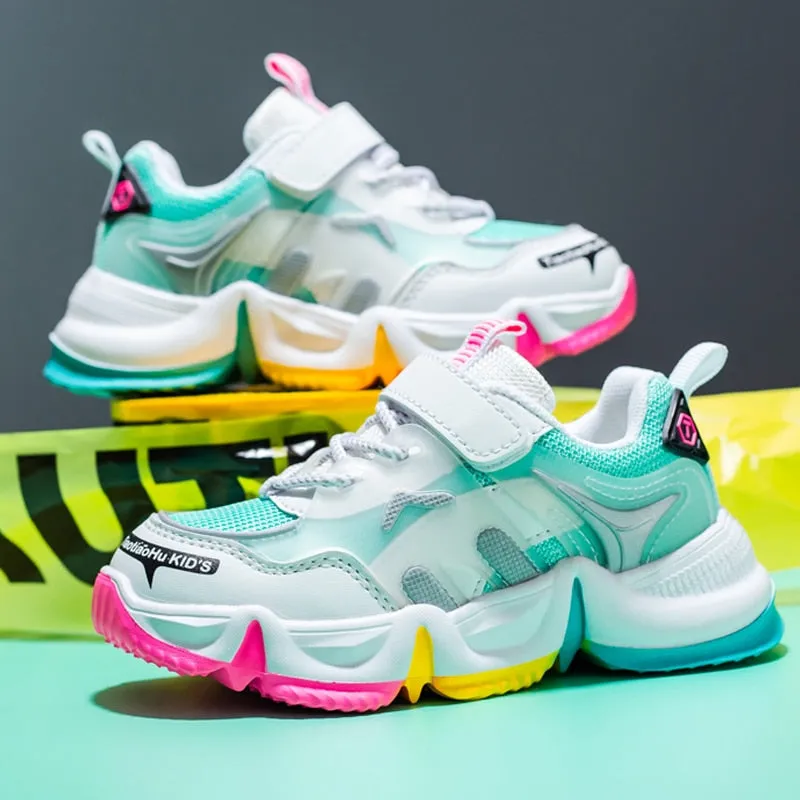 Kids Running Sneakers Children's Tennis Shoes Girl Row Sneakers