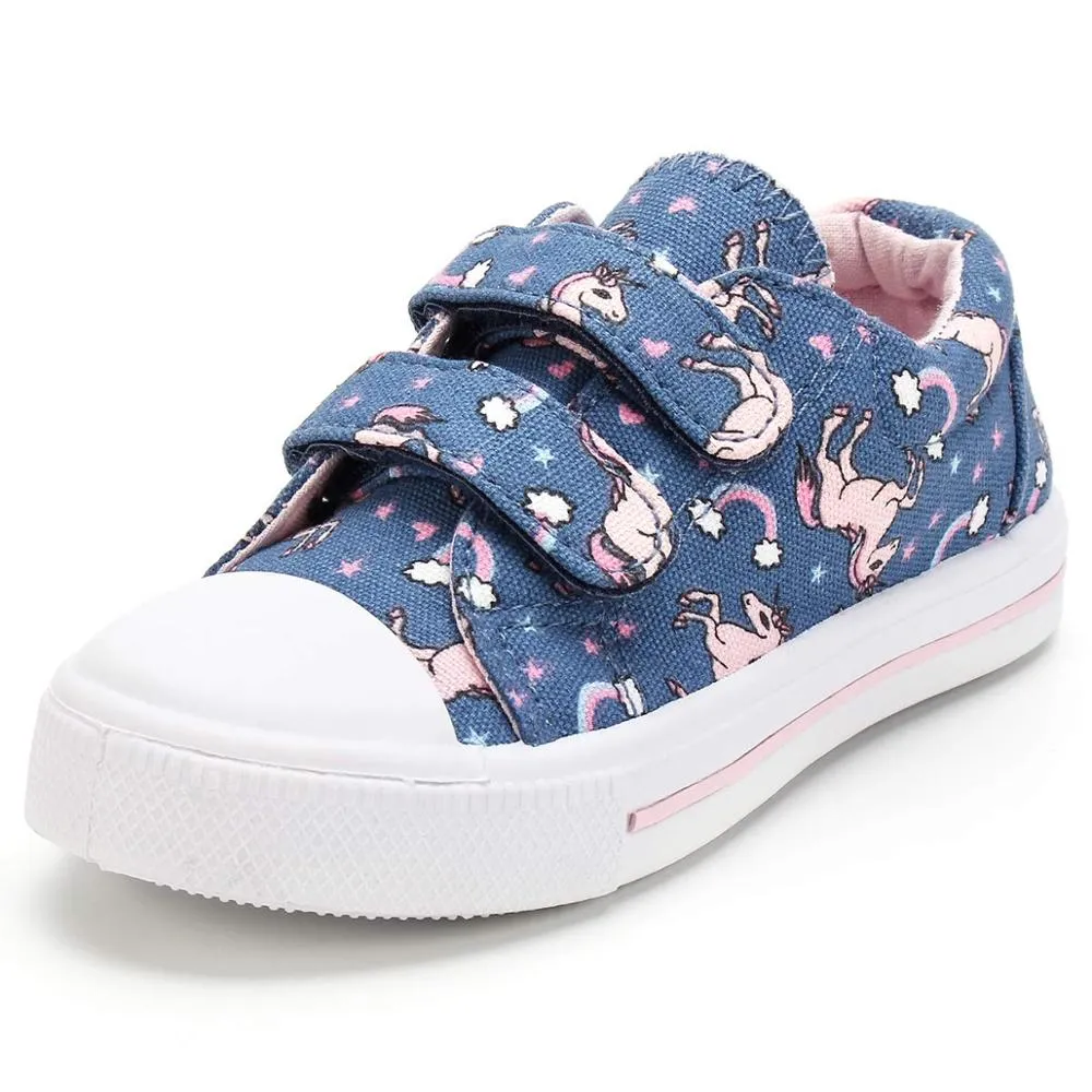 Kids Shoes Cartoon Dinosaur Printed Dual Hook & Loop Sneakers