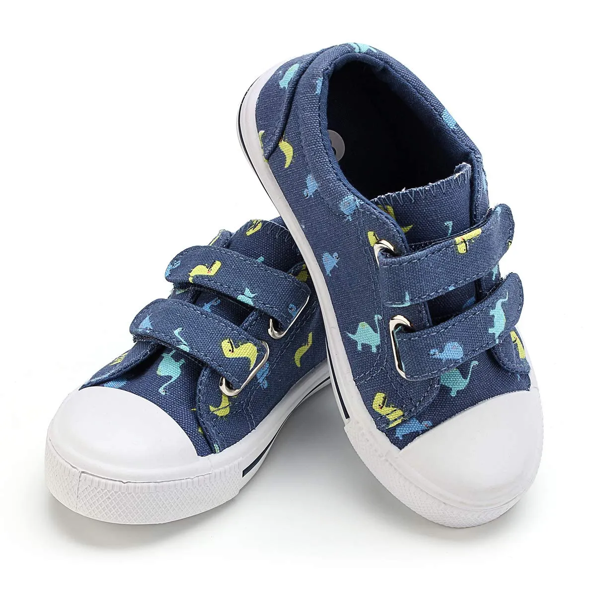 Kids Shoes Cartoon Dinosaur Printed Dual Hook & Loop Sneakers