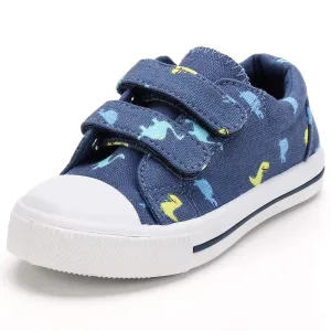 Kids Shoes Cartoon Dinosaur Printed Dual Hook & Loop Sneakers