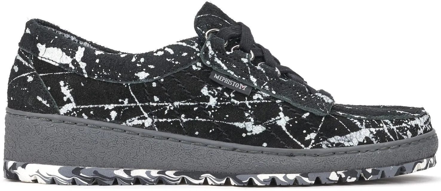 'LADY'women's mephisto originals lace-up shoe - black white mix
