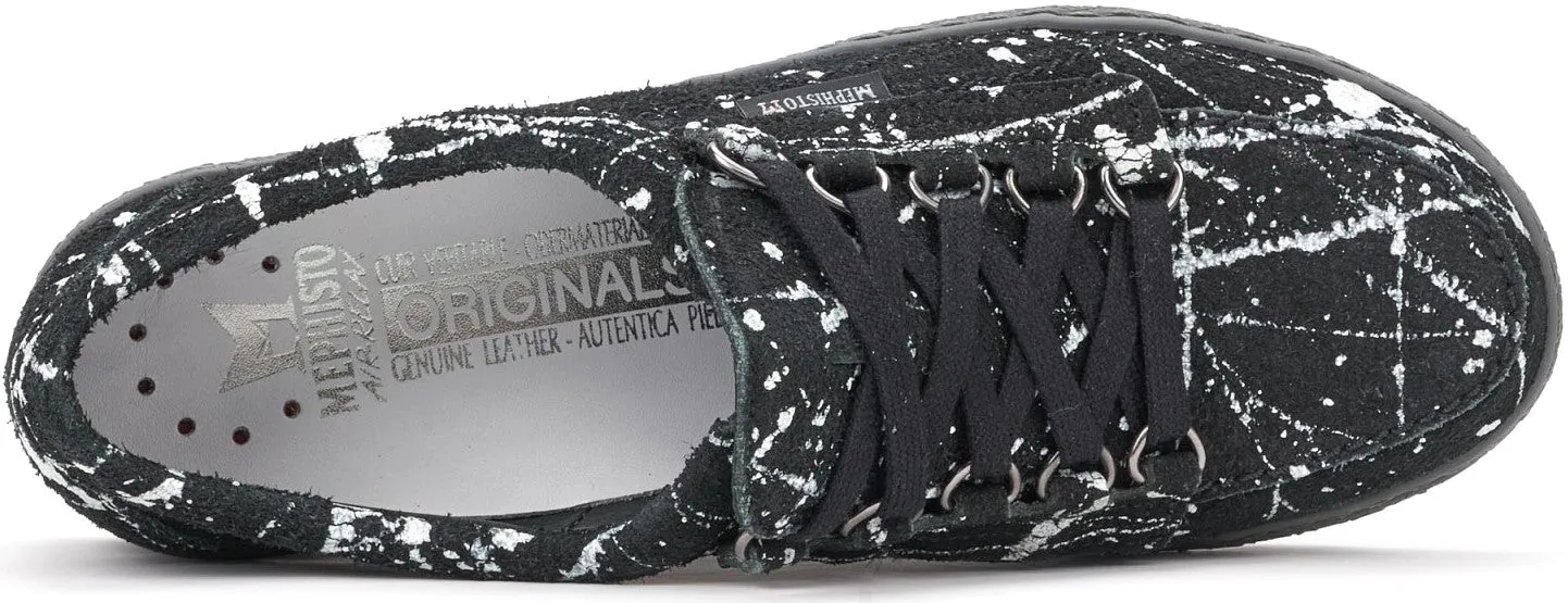 'LADY'women's mephisto originals lace-up shoe - black white mix